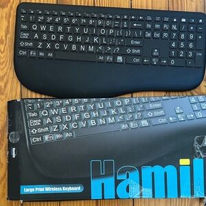 Black Large Print Wireless Keyboard